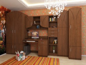 Буратино Детская Комплект мебели (Орех) в Новосибирске - katalogmebeli.com | фото