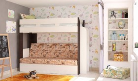 Кровать с диваном 75 Карамель Атлант (Венге Магия /Сосна Карелия/Савана) в Новосибирске - katalogmebeli.com | фото 1