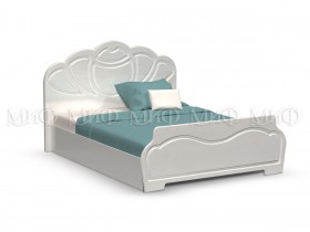 Кровать 1,4м Гармония (Белый/Белый глянец) в Новосибирске - katalogmebeli.com | фото
