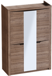 Шкаф трехдверный Соренто Дуб стирлинг/Кофе структурный матовый в Новосибирске - katalogmebeli.com | фото