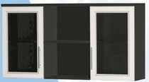 Антресоль большая с двумя стеклодверями ДЛЯ ГОСТИНОЙ АБС-2 Венге/Дуб выбеленный в Новосибирске - katalogmebeli.com | фото