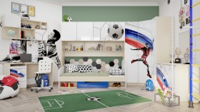 Антресоль на шкаф 3-х створчатый Футбол ЧМ (Белый/корпус Клен) в Новосибирске - katalogmebeli.com | фото 2