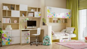 Детская комната Флёр (Белый/корпус Клен) в Новосибирске - katalogmebeli.com | фото