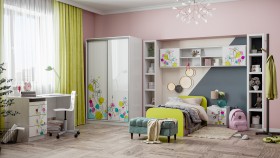 Детская комната Флер (Белый/корпус Выбеленное дерево) в Новосибирске - katalogmebeli.com | фото 1