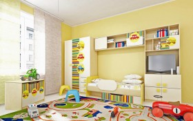 Детская комната Клаксон (Бежевый/корпус Клен) в Новосибирске - katalogmebeli.com | фото 2