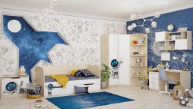Детская комната Санни (Белый/корпус Клен) в Новосибирске - katalogmebeli.com | фото 2