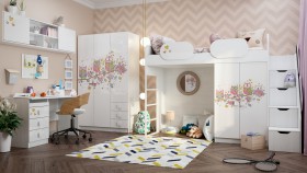 Детская комната Совушки (Белый/корпус Выбеленное дерево) в Новосибирске - katalogmebeli.com | фото 1