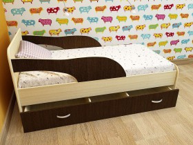 Кровать детская Максимка Млечный дуб/Венге в Новосибирске - katalogmebeli.com | фото