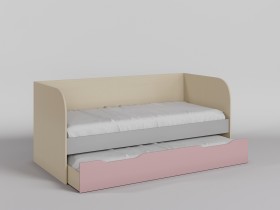 Диван-кровать Грэйси (Розовый/Серый/корпус Клен) в Новосибирске - katalogmebeli.com | фото 1