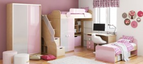 Диван-кровать Грэйси (Розовый/Серый/корпус Клен) в Новосибирске - katalogmebeli.com | фото 7