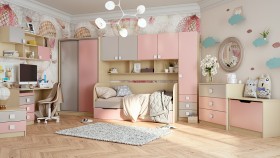 Диван-кровать Грэйси (Розовый/Серый/корпус Клен) в Новосибирске - katalogmebeli.com | фото 9