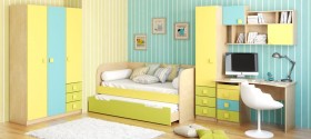 Диван-кровать Смайли (Желтый/Зеленый/корпус Клен) в Новосибирске - katalogmebeli.com | фото 2