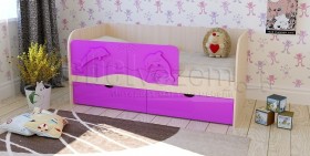 Друзья Кровать детская 2 ящика 1.6 Фиолетовый глянец в Новосибирске - katalogmebeli.com | фото