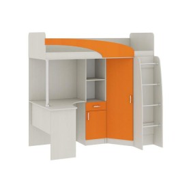 Шкаф-кровать 77-1 Карамель Атлант (Сосна Карелия/Оранжевый) в Новосибирске - katalogmebeli.com | фото