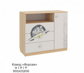 Форсаж Комод дуб сонома/белый в Новосибирске - katalogmebeli.com | фото 1