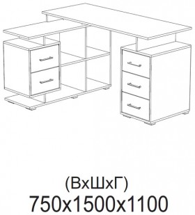 Компьютерный стол угловой СКМУ-3 белый в Новосибирске - katalogmebeli.com | фото 2