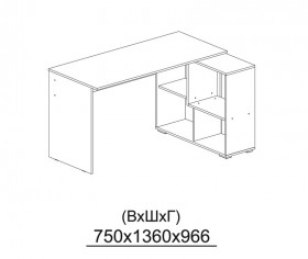 Компьютерный стол угловой СКМУ-3 дуб сонома/белый в Новосибирске - katalogmebeli.com | фото 3