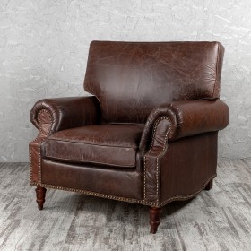 Кресло кожаное Лофт Аристократ (ширина 1100 мм) в Новосибирске - katalogmebeli.com | фото