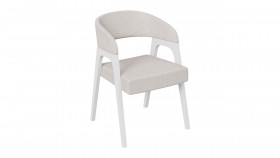 Кресло «Техас 1» (Белый матовый/Шенилл Estetica Vanille №220) в Новосибирске - katalogmebeli.com | фото