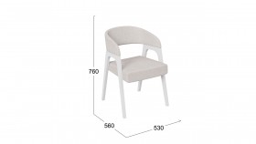 Кресло «Техас 1» (Белый матовый/Шенилл Estetica Vanille №220) в Новосибирске - katalogmebeli.com | фото 2