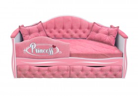 Кровать 160 серии Иллюзия 2 ящика 36 Розовый (мягкий бортик/подушки) в Новосибирске - katalogmebeli.com | фото