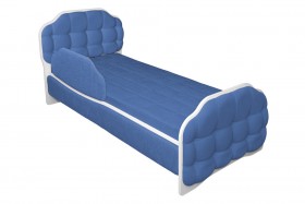 Кровать 170 Атлет 29 Синий (мягкий бортик) в Новосибирске - katalogmebeli.com | фото