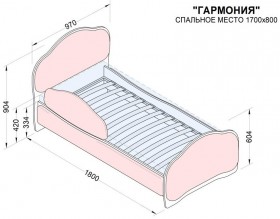 Кровать 170 Гармония 31 Светло-сиреневый (мягкий бортик) в Новосибирске - katalogmebeli.com | фото 2