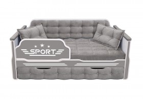 Кровать 170 серии Спорт 1 ящик 45 Серый (подушки) в Новосибирске - katalogmebeli.com | фото 1