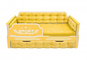 Кровать 170 серии Спорт 1 ящик 74 Жёлтый (мягкие боковые накладки) в Новосибирске - katalogmebeli.com | фото