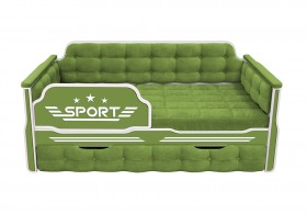 Кровать 170 серии Спорт 1 ящик 76 Зелёный (мягкие боковые накладки) в Новосибирске - katalogmebeli.com | фото 1