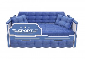 Кровать 170 серии Спорт 1 ящик 85 Синий (подушки) в Новосибирске - katalogmebeli.com | фото