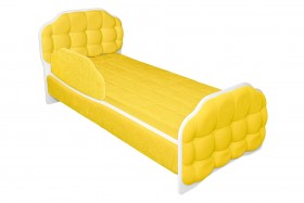 Кровать 180 Атлет 74 жёлтый (мягкий бортик) в Новосибирске - katalogmebeli.com | фото 1