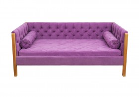 Кровать 180 серии Леди  32 Фиолетовый (подушка валик) в Новосибирске - katalogmebeli.com | фото
