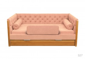 Кровать 180 серии Леди + ящик 15 Бледно-розовый (мягкий бортик/подушка валик) в Новосибирске - katalogmebeli.com | фото 1