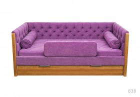 Кровать 180 серии Леди + ящик 32 Фиолетовый (мягкий бортик/подушка валик) в Новосибирске - katalogmebeli.com | фото 1