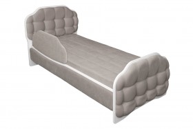 Кровать 190 Атлет Lux 96 Серый (мягкий бортик) в Новосибирске - katalogmebeli.com | фото 1
