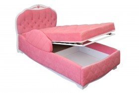 Кровать 190 Гармония Lux 36 Розовый (мягкий бортик) в Новосибирске - katalogmebeli.com | фото 2