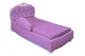 Кровать 190 Гармония Lux 67 Светло-фиолетовый (мягкий бортик) в Новосибирске - katalogmebeli.com | фото