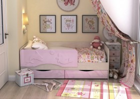 Кровать Алиса КР-812 1,6 Белфорд/Розовый металлик в Новосибирске - katalogmebeli.com | фото 2