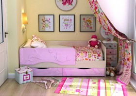 Кровать Алиса КР-812 1,6 Белфорд/Розовый металлик в Новосибирске - katalogmebeli.com | фото