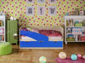 Кровать Бабочки 1,6м (Синий матовый) в Новосибирске - katalogmebeli.com | фото