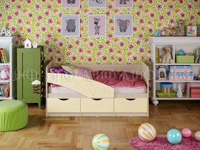 Кровать Бабочки 1,6м (Ваниль матовый) в Новосибирске - katalogmebeli.com | фото 1