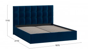 Кровать без ПМ «Эмбер» Велюр Confetti/Blue в Новосибирске - katalogmebeli.com | фото 2