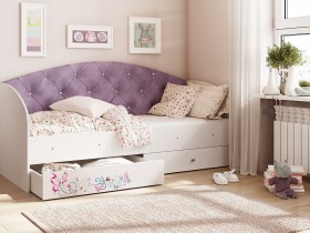 Кровать детская Эльза Белый/Фиолетовый в Новосибирске - katalogmebeli.com | фото