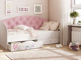 Кровать детская Эльза Белый/Розовый в Новосибирске - katalogmebeli.com | фото 1