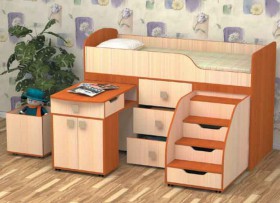 Кровать детская Фея 1.6 Венге/Дуб молочный в Новосибирске - katalogmebeli.com | фото 3