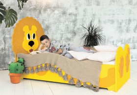 Кровать детская Лева 1.6 Желтый/Оранжевый в Новосибирске - katalogmebeli.com | фото 1