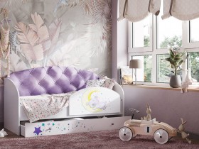Кровать детская Звездочка Белый/Фиолетовый в Новосибирске - katalogmebeli.com | фото