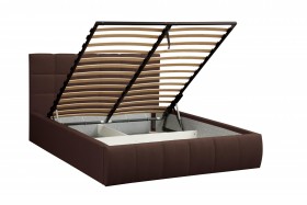 Кровать "Диана" ш. 1600 (Н=1010мм) (жаккард шоколад) в Новосибирске - katalogmebeli.com | фото 1