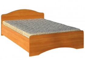 Кровать двойная 1600-1 без матраса (круглые спинки) Вишня Оксфорд в Новосибирске - katalogmebeli.com | фото 1